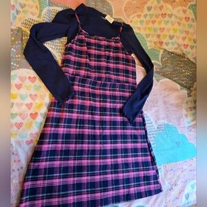 Plaid Pink and Blue Kids Dress